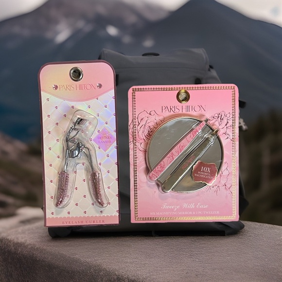 Paris Hilton Other - Paris Hilton Pink Lash Curler & Magnifying Mirror/Tweezer Set